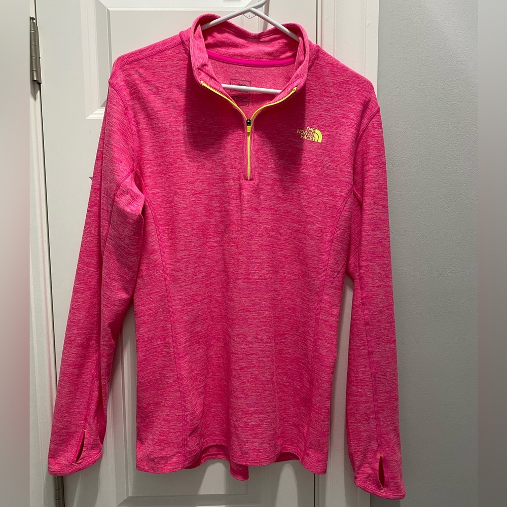 NORTH FACE PINK 1/4 ZIP